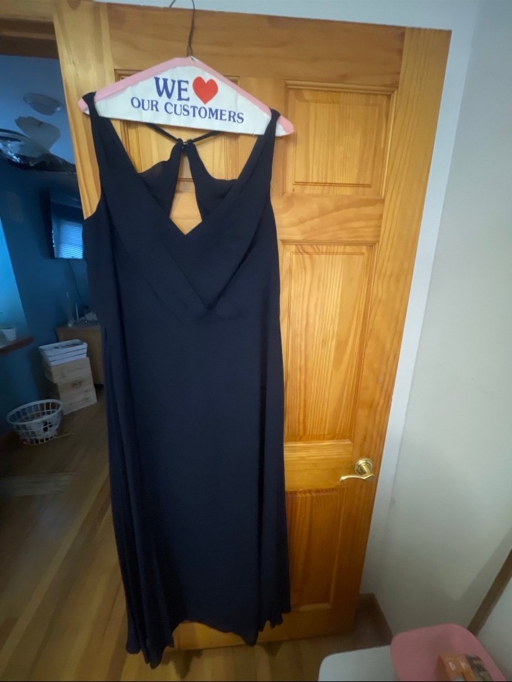 Women’s Navy V-Neck Maxi Dress